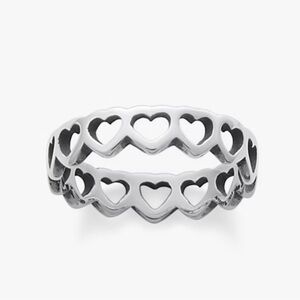 James Avery Silver Heart Band Ring Size 6 1/2